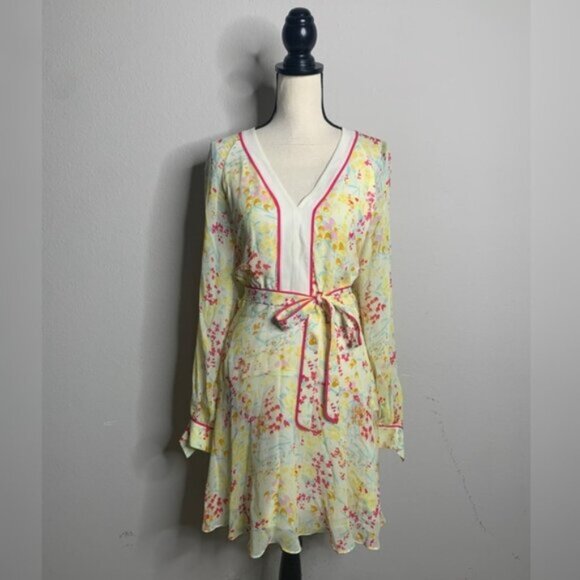 NWT Reiss Molly Floral Puff Long Sleeve Mini Dress - Picture 3 of 13